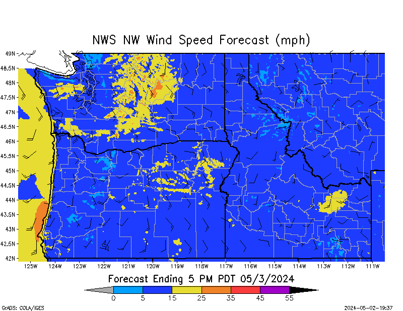 NW Wind Speed